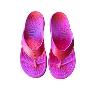 Nuusol Flip Flops Cascade Pink Arch Support Textured Footbed Waterproof Women 7